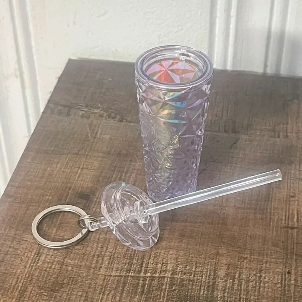 Starbucks Holiday 2023 Diamond Iridescent Cold Cup Keychain Collectible